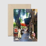 Card - Hanoi Moment - Sidewalk - Postcard of Hanoi landmark