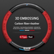 3D Carbon Fiber Leather Car Steering Wheel Cover For  BMW 1 2 3 4 5 6 Series F30 E60 F10 E90 E46 E36