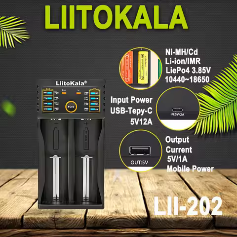 LiitoKala Lii-202 Battery Charger for 18650 26650 16340 25500 14500 1.2V 3.7V 3.2V 3.85V AA/AAA NiMH