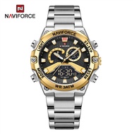 NAVIFORCE Watches For Men Sports Quartz Analog LCD Digital Dual Display Waterproof Japan Seiko Movement Wristwatch 9207