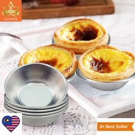 (MW)10Pcs Reusable Tinplate Flower Egg Tart Mold / Alloy Cupcake Egg Tart Mold / Nonstick Ripple Egg