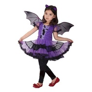 Cosplay costume Purple Bat Costume Children Halloween Witch Girl pp13 GZX0