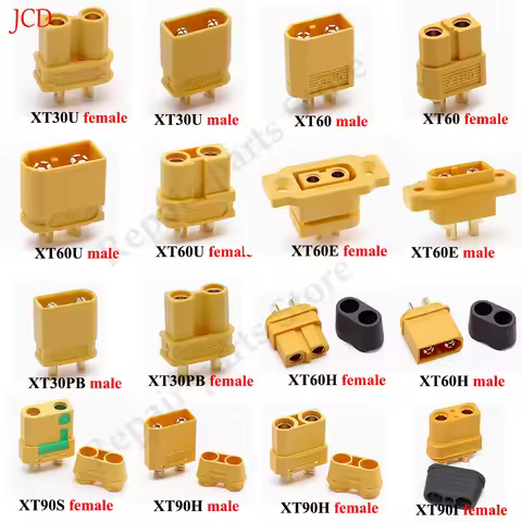 XT30PB XT60 XT60E XT60H XT90 XT90H XT90I XT90S XT90E T Plug Lithium Battery Socket Connector Male Fe