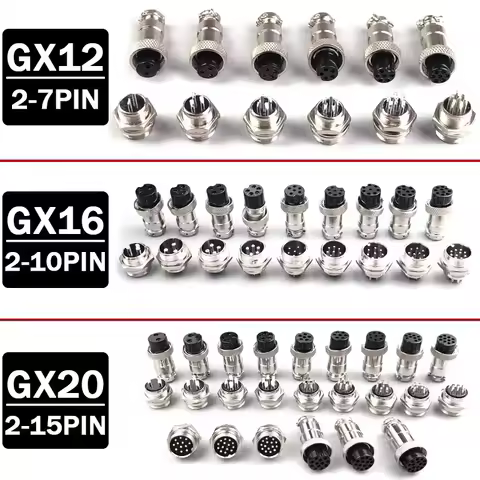 5/10/20Set GX12 GX16 GX20 2 3 4 5 6 7 8 9 10 12 14 15 Pin Docking Aviation Plug Socket Waterproof Ci