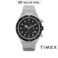 Timex Q Timex Three Time Zone Chronograph Men Watch Stainless Steel TMTW2V69800UJ