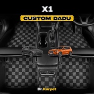 BMW X1 - Dr Karpet Custom Fit Full Set Dadu Carpet Kereta Anti-Slip 2X Tebal