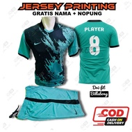 free nama nomor setelan baju bola printing / jersey printing futsal - toska xl
