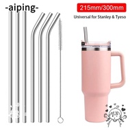 AIPING1 1Pcs Cup Straw, Silver 6mm 8mm Stainless Steel Straws, Straight Bent Reusable Drinking Replacement Straw for  30oz 40oz Tyeso Cup