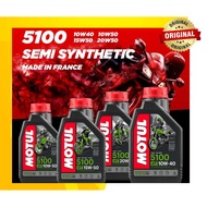 (FRANCE🇫🇷) MOTUL 5100 4T 10W40 10W50 15W50 20W50 Semi Synthetic (1L) Engine Oil Motor Oil 10W-50 Mot