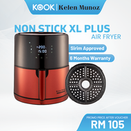Kelen Munoz Sirocco Steel KM7D Digital Non Stick XL-Plus Air Fryer 5.5L - Red (KOOK)