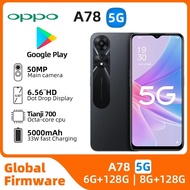 O PPO สมาร์ทโฟน A78 5G 8GB 128GB Android 13 33W ที่ชาร์จความเร็วสูง6.56 '5000mAh สมาร์ทโฟน