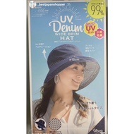 Uv Denim Wide Brim Hat Super UV Cut 99% Navy Blue Japan