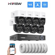 H.view 8Ch 4K 5MP 8MP Cctv Security Camera System Ptz Home Video Surveillance Kit Outdoor Ip Camera oid Detection