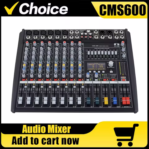 CMS600 CMS 600 CMS600-3 Professional 6 Channels Audio Mixer Sound Interface Console Mixing with Plas