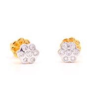 Happy jewelry Diamond Earrings Flower Real Gold 37.5% ER231
