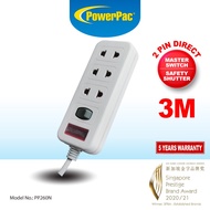 PowerPac Extension Cord, Extension Socket, Power Cord 3 Meter 2pin 3way  (PP260N)
