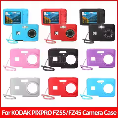 For KODAK PIXPRO FZ45/FZ55 Digital Camera Silicone Case Body Protector Cover with Lanyard Anti-scrat