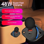 12V/24V RV USB Charger Quick Charger PD Fast Charger Socket with Cover Waterproof with LED Light for
