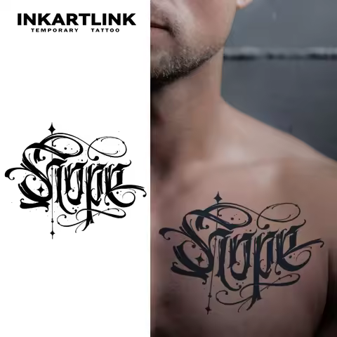 English word Hope temporary tattoo sticker, waterproof magic tattoo, lasts to 15 days fake tattoo, s