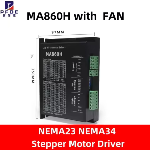 NEW MA860H With Fan NEMA23 NEMA34 Stepper Motor Driver DSP Digital Microstep Controller Module For 2