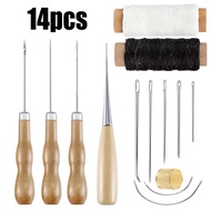 Wooden Handle Gourd Awl Hand DIY Knitting Tool Material Straight Awl Curved Awl Leather Sewing Tool 
