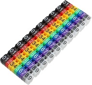 MEETOOT C-Type Marker 1Set 6SQMM Colourful Number Tag Label for 6-10mm Wire, 0-9 Cable Markers for R
