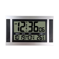 2024New!!Digital Alarm Clock Battery Powered LCD High Definition Screen Wall/Desk Clock With Indoor Temperature Calendar