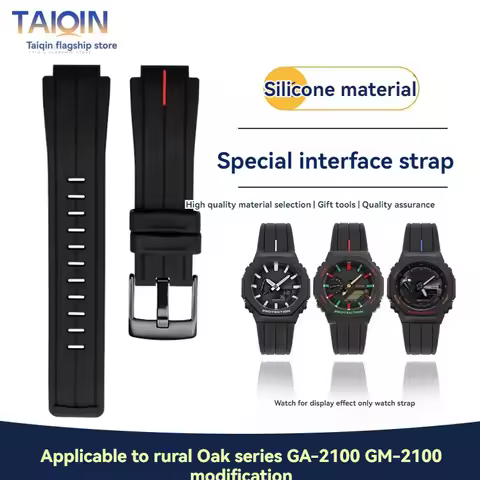 Silicone Rubber Watchband For casio G-shock GA-2100 GM2100 GST-B200 GM5600 waterproof sports strap B