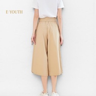 Eyouth 1096 Women Urban Flare Culottes High waist wide leg 3/4 pants
