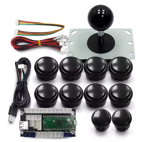 Copy Sanwa Arcade Game Diy Kit 8 Way Joystick Push Buttons Usb Board Support PC 360 Switch Raspberry
