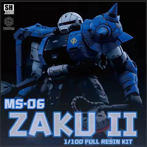 In Stock SH STUDIO MG 1/100 MS-06 ZAKU II Unpainted Resin GK Model with Internal Skeleton, Collectib