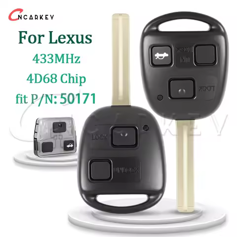 Car Key Fob Fit Lexus RX300 RX400 IS200 ES300 GS300 GS400 IS300 LS400 Remote 433Mhz 4D68 Chip 50171 