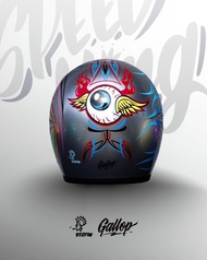 日本 虹彩屋 × Gallop- SPEED KING 復古安全帽 銀色