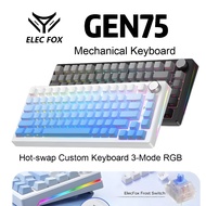 ELEC FOX ELECFOX Gen-75/ Gen 75 Mechanical Keyboard 75% RGB Gaming Keyboard Tri-mode Connection