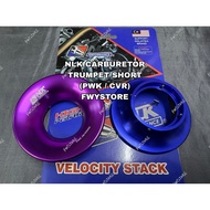NLK CARBURETOR TRUMPET SHORT VELOCITY STACK PURPLE BLUE