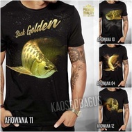 fashion 2025 ARWANA CROSSBACK T-SHIRTS GOLDEN BLACK Arowana Fish PREMIUM Arowana Fish Clothes Cool D