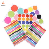 Colored Polka Dot Stickers 10 Sheets 6-45mm for Office School Diary Party Decor