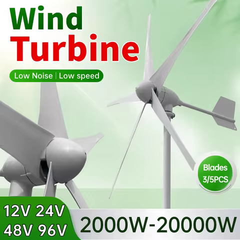 10KW 8KW MAX 20KW Horizontal Maglev Wind Turbine 3/5 Blades Free Energy Household Windmill Low Speed