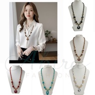 Women's Long Ethnic Pearl Necklace Fashion Pearl Necklace Necklace for Women