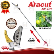 ARACUT ARF-23M 3.0M 10FT TELESCOPIC ALUMINIUM LONG REACH FRUIT PLUCKER BRANCH CUTTER WITH SK5 BLADE 