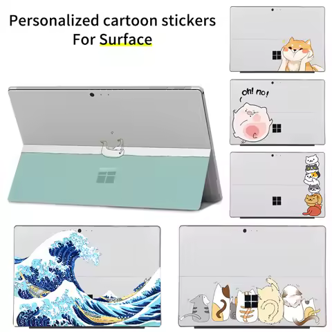 Cartoon Pattern Vinyl Sticker For Microsoft Surface Pro 9/8/7/6/5/4/3 Surface Pro X Go 2 Back Cover 