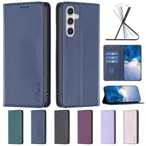 For Samsung A54 5G SM-A546B Case Luxury Magnetic Flip Phone Case on For Etui Samsung Galaxy A54 A 54