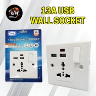 LMX 13A USB WALL UNIVERSAL SOCKET (112072)