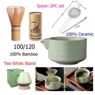 Bkk YIESOPQ 100% Bamboo Tea Whisk ถ้วยชา Tea Bowl เซรามิคคุณภาพสูง ช้อนกรอง Tea Set (พร้อมจัดส่ง)