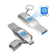 - <br>Fingerprint Flash Drive Metal OTG Pendrive USB3.0 Type C for Laptop Phone Lock Thumbdrive Jump