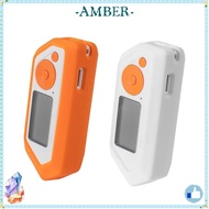 AMBER For Flipper Zero Protective , White/Orange Silicone Game Console Protective Cover,  Multifunct