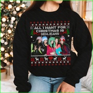 😆😆 Newjeans Ugly Christmas Sweatshirt Bunnies Camp Get Up Album Minji Hanni Danielle Haerin Hyein M-
