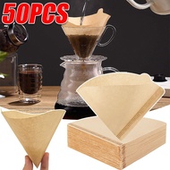 50PCS V60 Coffee Paper Filter / Hand-Poured Drip Strainer / V01 Natural Mocha Pot Papers Filters
