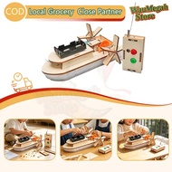 Kids DIY Remote Control Wooden Ship Easy Assembly Educational Toy Mainan Kayu Remote Control Learnin