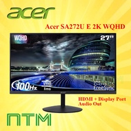 ACER SA272UE / SA272U E 27" WQHD MONITOR (27" IPS WQHD / 1MS / 100HZ / FREESYNC / HDMI + DP)